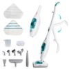10-in-1 Steam Mop Triangle Collapses Mop With Detergent Chamber and Detachable Handheld Steam Cleaner, Multipurpose Adapter Accessories,Floor Steamer,2 Pads,1450W Fast and...