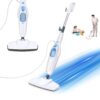 1500W Smart Electric Steam Mop with 13.53OZ Water Tank, 2 Reusable Mop Pads & 15.8FT Cord - Integrated Design, Fast Heating, High Steam Volume, Multi-Floors & Carpets Cleaning,...