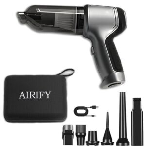 Airify Pro Vac V2, Airify Pro - Portable Air Blower/Car Vacuum, 3-in-1 Handheld Cordless Vacuum Cleaner, Portable Mini Car Vacuum Cleaner for Car, Office and Home Cleaning....