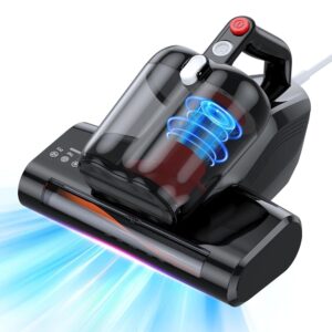 Bed Vacuum Mattress Vacuum Cleaner with 16Kpa Suction 253.7nm UV-C Light & 40000 RPM/Min Brushroll Rotation & HEPA Filter & Heating Tech, Includes A Spare Filter,600W,...