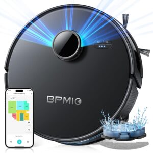 BPMIO 5000pa Robot Vacuum and Mop Combo,3 in 1 Robot Vacuum,LiDAR Navigation,5 Maps,30 No-go Zones, WiFi/App/Alexa,Auto-Charging,Robot Vacuum Cleaner for Pet Hair, Carpet, Hard...