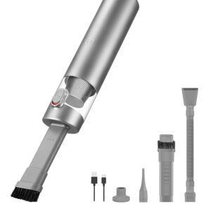 Brigii Crevice Vacuum, Handheld Vacuum & Air Duster & Hand Pump 3 in 1, Cordless Mini Vacuum, 3 Kinds of Crevice Nozzles, Lightweight 1lbs,USB Rechargeable-M1