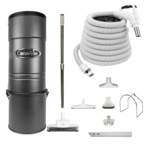 CanaVac E-425 Ethos Series Central Vacuum Cleaner - Reliable FLOW-THRU MOTOR Up to 3,500 Sq Ft.- with The LS Rug and Floor Package