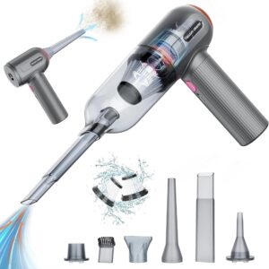 Car Vacuum Portable Cordless, 15000Pa Handheld Car Vacuum Cleaner, Rechargeable Silent Mini Vacuum Cleaner, USB High Power Suction Car Vacuum Cleaner for Home, Car, Pet Hair,...