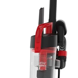 Compact Upright Vacuum, Fits in Dorm Rooms & Apartments, Lightweight with Powerful Suction and Removable Extension Wand, 3508, Red,Black, Black/Red