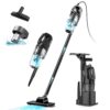 Corded Stick Vacuum Cleaner, 20Kpa Powerful Suction Stick Vacuum with 23Ft Cord, 6 in 1 Lightweight Vacuum Cleaner for Hard Floor Pet Hair, Black