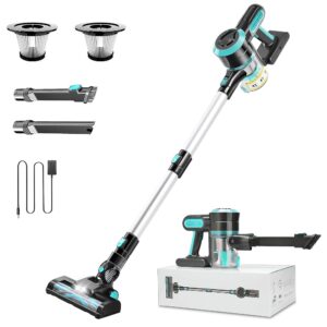 Cordless Vacuum Cleaner, 25Kpa Stick Vacuum Cordless Rechargeable 2200mAh Vacuum Cleaners for Home, Max 45Mins Runtime Handheld Vacuum Lightweight and Portable Vacuum Cleaner...