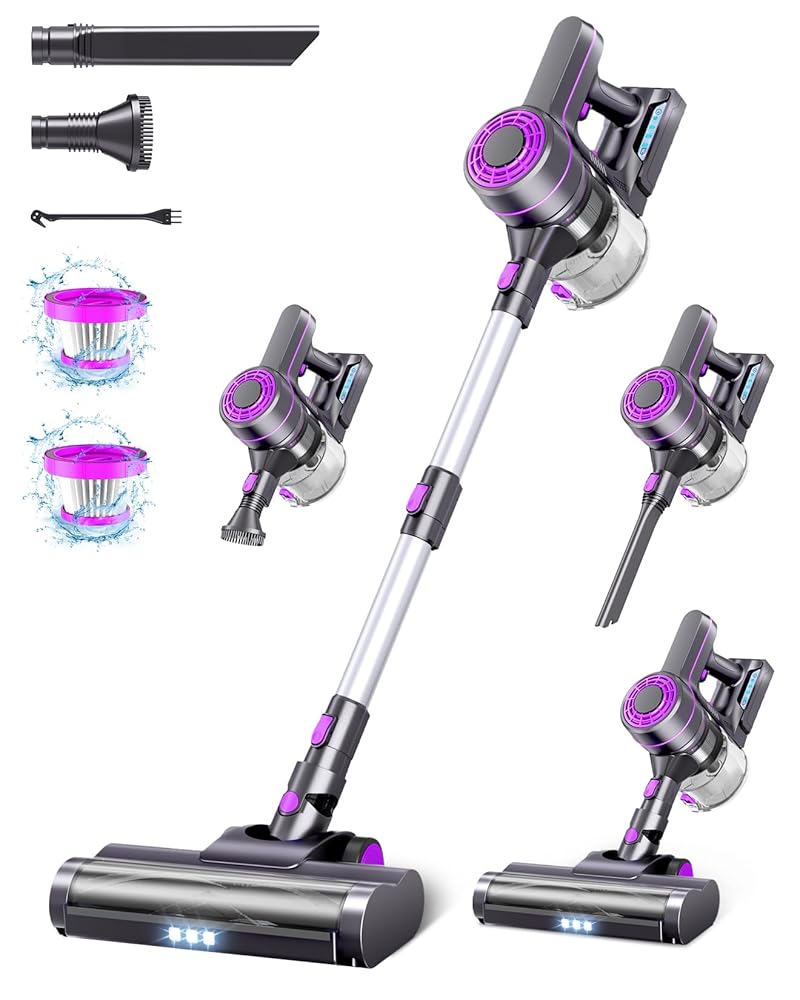 Cordless Vacuum Cleaner, 28Kpa Powerful Suction, Stick Cordless Vacuum 6 in 1, Detachable Battery Up to 40 Min Runtime, Lightweight Cordless Vacuum for Home Pet Hair Hard Floor,... Cordless Vacuum Cleaner, 28Kpa Powerful Suction, Stick Cordless Vacuum 6 in 1, Detachable Battery Up to 40 Min Runtime, Lightweight Cordless Vacuum for Home Pet Hair Hard Floor,...