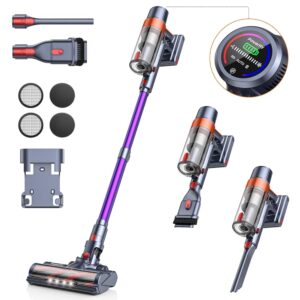 Cordless Vacuum Cleaner, 40Kpa Stick Vacuum Cleaner 450W Powerful Vacuum Cleaner, Up to 55 Mins Runtime 1.5L Dust Cup Lightweight Cordless Vacuum for Home Carpet Pet Hair Hard...