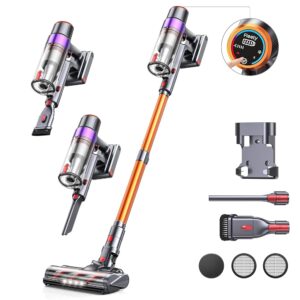 Cordless Vacuum Cleaner, 450W/40Kpa Stick Vacuum Cleaners for Home with Touch Display, 55 Mins Max Runtime, Lightweight Handheld Anti-Tangle Vacuum Cleaner, Carpet, Pet Hair and...