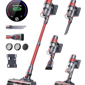 Cordless Vacuum Cleaner, 450W 40Kpa Stick Vacuum with Touch Screen, 55 Mins Runtime Rechargeable Vacuum, Lightweight Powerful Vacuum Cleaner for Home with 1.5L Cup for Pet Hair...