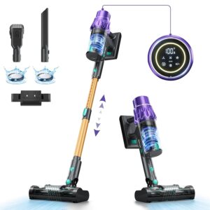 Cordless Vacuum Cleaner, Vacuum Cleaners for Home 530W 45Kpa Powerful Suction with LED Touch Display, Rechargeable Stick Vacuum, Self-Standing Vacuum, Handheld Vacuum for...