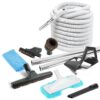 Deluxe Central Vacuum Hose and Accessories Kit Ideal for Hardwood and All Types of Bare Flooring (35ft)