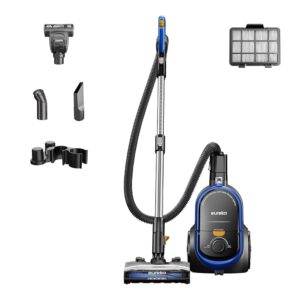 Eureka Canister Pet Friendly Cleaner for Home, Bagless Vacuum with 2 Motors, Retractable Cord, and 4 Cleaning Tools, NEN186BL, Blue