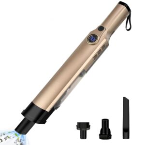 Handheld Vacuum Cleaner, Cordless Car Vacuum with Digital Display & Detachable Dust Box, Compact Vacuum with Multi-Nozzles for Car, Home, Office, Pet, Handheld Vacuum (Champagne...
