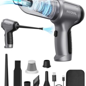 Handheld Vacuum Cordless, 12000PA Car Vacuum Cleaner High Power, Small Vacuum Cleaner Portable, 0.8lb Ultra-Light, 4-in-1 Versatile Rechargeable Handheld Vacuum for Car, Home,...