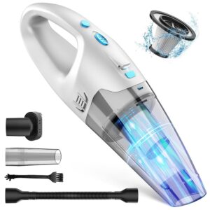 Handheld Vacuum Cordless,Car Hand Vacuum Cleaner,Dust Busters Cordless Rechargeable with LED Light/Multi Accessories/Washable Filter,1.6lbs Mini Portable Vacuum Cleaner for Home...