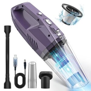 Handheld Vacuum Cordless,Car Vacuum Cleaner Portable Wireless with LED Light Washable HEPA Filter,Low-Noise Lightweight Mini Hand Vacuum Cordless Rechargeable for Car,Office and...