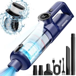 Handheld Vacuum Cordless - Car Vacuum Cleaner with Brushless Motor, 15000Pa Strong Suction Vacuum with LED Light, Type C Port, 2 HEPA Fliters, Portable Hand Vacuum for Home,...