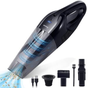 Handheld Vacuum Cordless Portable 10KPa - Wireless Lightweight Strong Suction Power Low-Noise USB Quick Charge Small Hand Vacuum Cleaner LED Light HEPA Filter Easy to Clean for...