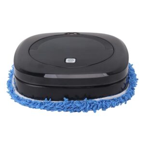HURRISE Automatic Floor Mopping Robot,Mopping Robot with Water Vacuum and Mop Cleaning Robot Black, Robotic Vacuum Cleaner for Pet Hair Hardwood Floors Carpet (Black)