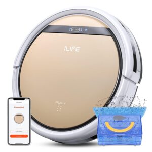 ILIFE V5s Plus Robot Vacuum and Mop Combo, Works with 2.4G WiFi, Alexa/App/Remote Control, Automatic Self-Charging Robotic Vacuum Cleaner, for Pet Hair, Hard Floor, Low Carpet...