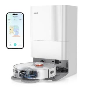 JONR P20 Pro Robot Vacuum and Mop with Self-Emptying, Self Lifting, 8000Pa Station, Auto Mop Washing & Hot Drying, Self-Refilling, Obstacle Avoidance, Adaptive Edge Mopping,...