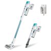 Kenmore DS4065 Cordless Stick Vacuum 1L Capacity Lightweight Cleaner 2-Speed Power Suction LED Headlight 2-in-1 Handheld for Hardwood Floor, Carpet & Dog Hair, Blue, DS4065