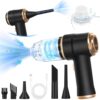 Mini Car Vacuum Portable Cordless Handheld Vacuum, Vacuum Cleaner and Air Duster 2 in 1 with Multi-Nozzles for Car, Computer, Sofa, Office, Pet, Home Black