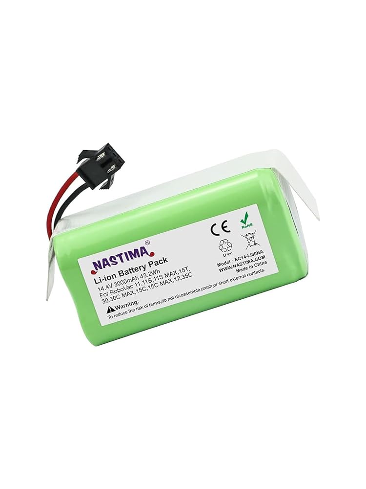 NASTIMA 14.4V 3000mAh Replacement Battery Compatible with Tesvor X500, Ecovacs N79 N79S and Eufy Robovac 11 11S MAX 15C MAX 20C 30C MAX G10 G20 G30 NASTIMA 14.4V 3000mAh Replacement Battery Compatible with Tesvor X500, Ecovacs N79 N79S and Eufy Robovac 11 11S MAX 15C MAX 20C 30C MAX G10 G20 G30