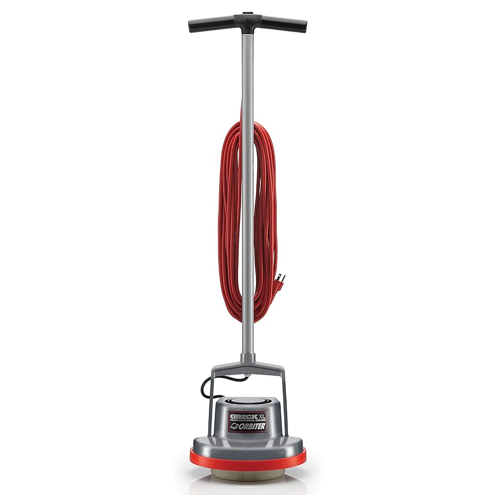 Oreck Commercial Orbiter Hard Floor Cleaner Machine, Multi-Purpose Floor Cleaning, Random Orbital Drive, Wide Cleaning Path, 50-Foot Long Cord, ORB550MC, Gray/Red Oreck Commercial Orbiter Hard Floor Cleaner Machine, Multi-Purpose Floor Cleaning, Random Orbital Drive, Wide Cleaning Path, 50-Foot Long Cord, ORB550MC, Gray/Red