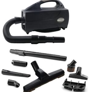 Oreck Compact Canister Vacuum-Handheld Cannister Cleaner & Blower w/HEPA Filter Bag for Dusting Dirt & Dog Hair for Hardwood, Wooden & Tile Floors, BB1200DB, Black