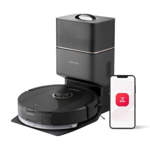 roborock S8+ Robot Vacuum, Sonic Mop with Self-Empty Dock, Stores up to 60-Days of Dust, Auto Lifting Mop, Ultrasonic Carpet Detection, 6000Pa Suction, Black