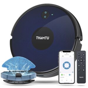 Robot Vacuum and Mop Combo, 130Min Runtime, APP&Voice Control, Ultra-Thin, Tangle-Free, Self-Charging Robotic Vacuum Cleaner, Good for Pet Hair, Hard Floor and Medium-Pile Carpet