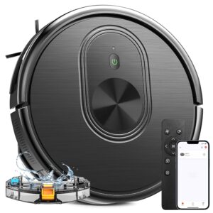 Robot Vacuum and Mop Combo, 3 in 1 Mopping Robotic Vacuum with Schedule, App/Bluetooth/Alexa, 1600Pa Max Suction, Self-Charging Robot Vacuum Cleaner, Slim, Ideal for Hard Floor,...