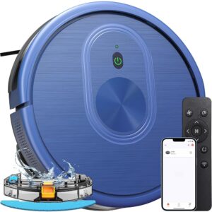 Robot Vacuum and Mop Combo, 3 in 1 Mopping Robotic Vacuum with Schedule, App/Bluetooth/Alexa, 1600Pa Max Suction, Self-Charging Robot Vacuum Cleaner, Slim, Ideal for Hard Floor,...