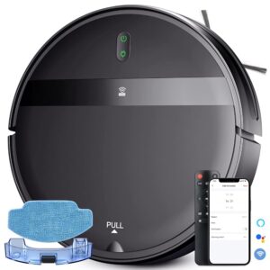 Robot Vacuum and Mop Combo - WiFi/Alexa/App Scheduling, Smart Robotic Vacuum Cleaner, Ultra-Slim & Quiet, Tangle-Free, Auto Recharge, Ideal for Pet-Friendly Homes