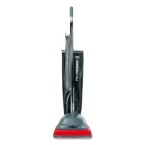 Sanitaire SC679J Commercial Lightweight Upright Vacuum, Bag-Style, 12lb, Gray/Red