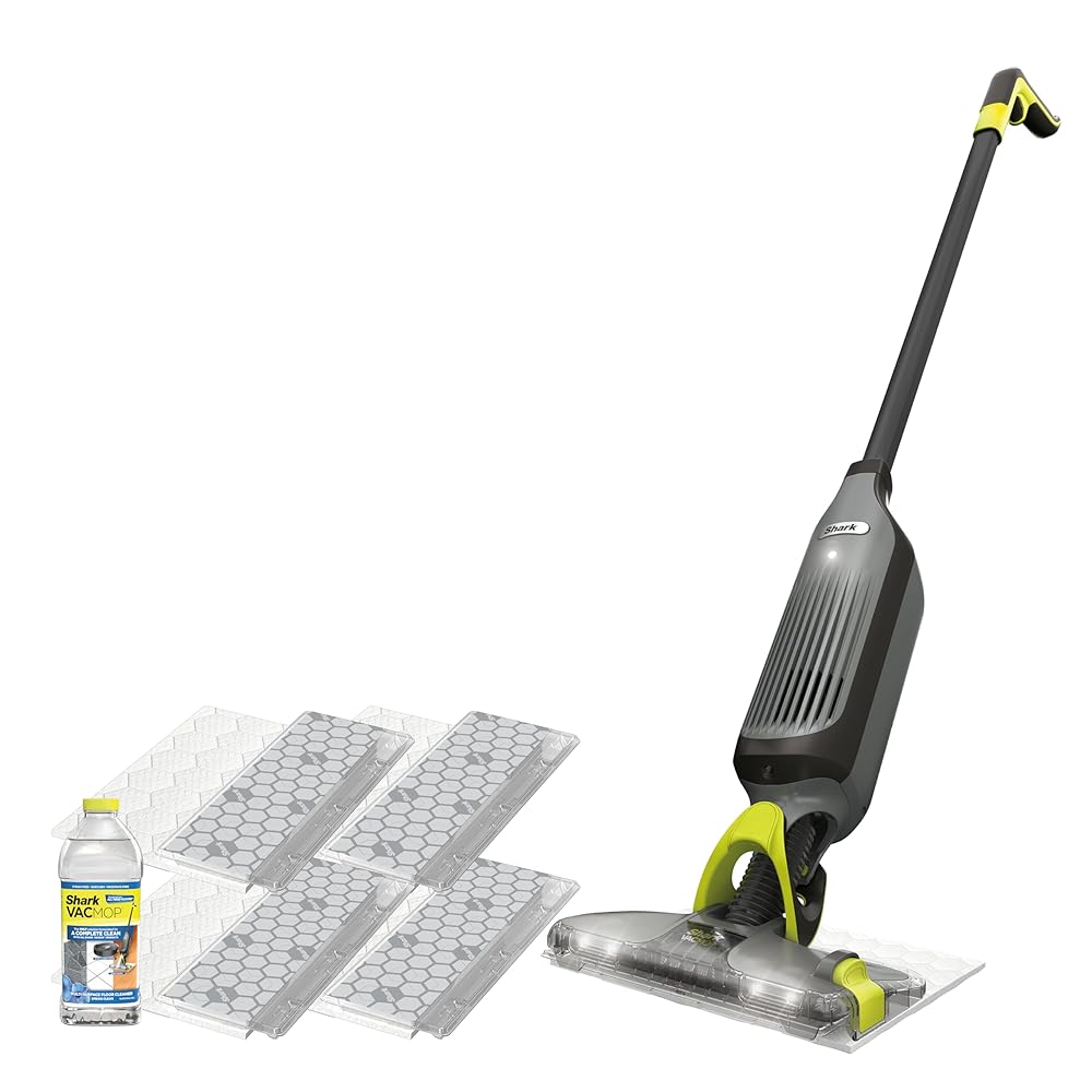 Shark VACMOP Pro Cordless Hard Floor Vacuum Mop with On-Demand Spray and Headlights, includes 4 Disposable VACMOP Pads and a 12oz VACMOP solution, Charcoal Gray, VM252 Shark VACMOP Pro Cordless Hard Floor Vacuum Mop with On-Demand Spray and Headlights, includes 4 Disposable VACMOP Pads and a 12oz VACMOP solution, Charcoal Gray, VM252