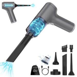 Small Car Vacuum Cordless, Mini Handheld Vacuum 6000PA Suction,3 in 1 Portable Vacuum Cleaner & Air Duster & Pump,Mini Car Vacuum Cleaner Rechargeable,Hand Held Hoover for...