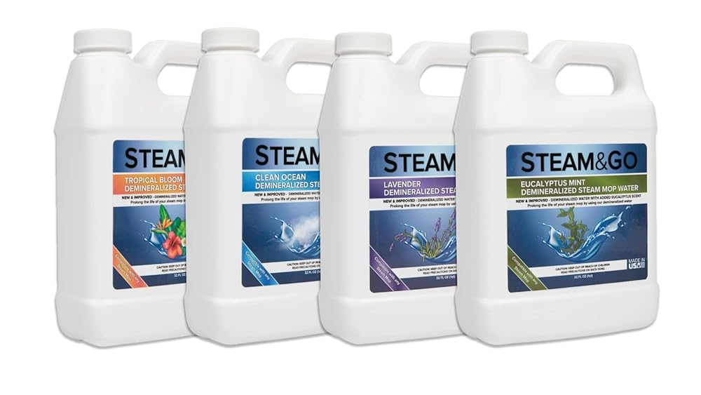 Steam and Go Demineralized Water Bundle - Multi-Surface Cleaning Solution for Steam Mop, Ready-to-Use Floor Cleaner, No PVC, Home & Office Use, Compatible w/Any Mop - Assorted... Steam and Go Demineralized Water Bundle - Multi-Surface Cleaning Solution for Steam Mop, Ready-to-Use Floor Cleaner, No PVC, Home & Office Use, Compatible w/Any Mop - Assorted...