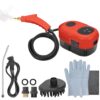 Steam Cleaner,2500W High Temperature Pressurized Steam Cleaner,Portable Steam Cleaning Machine,10S Fast Heating,with 3 Brush Heads (Red)