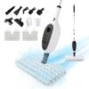 Steam Mop with Attachments,Unique Double-Sided Flip Design - 260°F/126°C High Temperature Deep Cleaning, Floor Steamer for Kitchen, Living Room Wood Floor Tile Cleaning