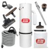 Ultra Clean Central Vacuum Unit 7,500 sq. ft. with Tangential Discharge Bypass Motor and Deluxe Air Turbo Power Nozzle ON/OFF Control Switch Hose Ideal for Hardwood and Low-Pile...