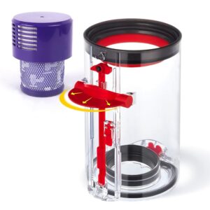 Upgraded Dust Bin Compatible with Dyson V10 Vacuum Cleaner Canister, Large Bin Replacement for Dyson V10 Bin Part No. 969509-01