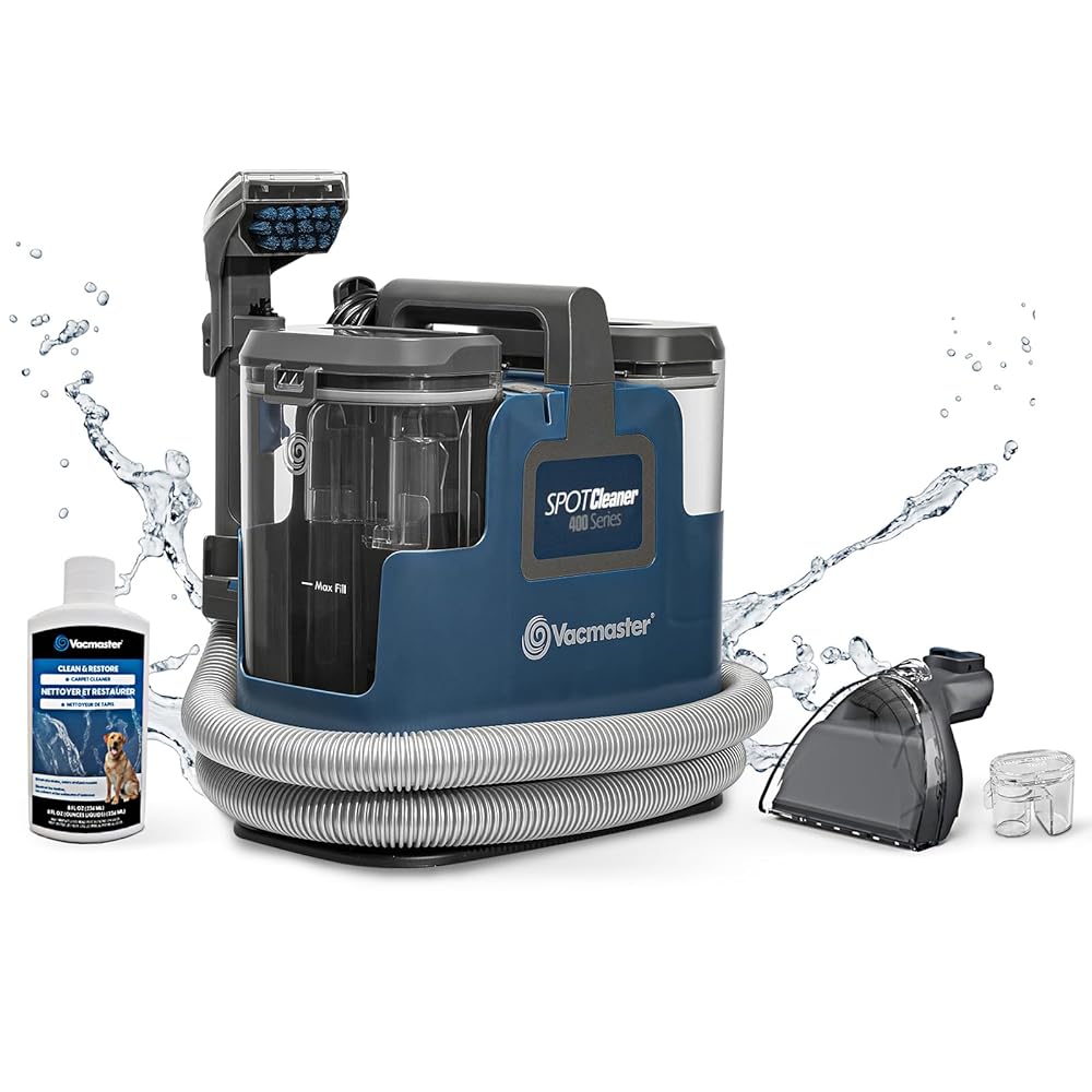 Vacmaster SCB301 400 Series Upholstery Spot Machine, 15Kpa Power Suction with Versatile Tools for Pets, Area Rugs and Couches, Portable Carpet Cleaner, Blue Vacmaster SCB301 400 Series Upholstery Spot Machine, 15Kpa Power Suction with Versatile Tools for Pets, Area Rugs and Couches, Portable Carpet Cleaner, Blue