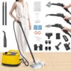 WICHEMI Steam Cleaner Multipurpose Steam Cleaner Household Steamer 1500W High Pressure High-Temp Steam Cleaner with Wheel & 1.5L Tank Steamer for Cleaning Upholstery Floor...