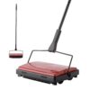 Yocada Carpet Sweeper Cleaner for Home Office Low Carpets Rugs Undercoat Carpets Pet Hair Dust Scraps Paper Small Rubbish Cleaning with a Brush Dark Red