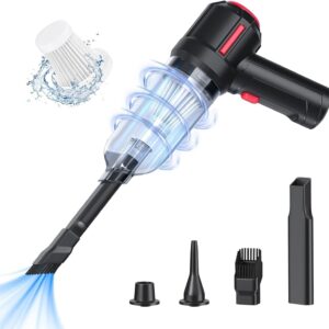 Zamufo Handheld Vacuum Cordless, 9000Pa Powerful 120W High Power Car Vacuum Rechargeable, 3 in 1 Portable Air Duster with Multi-nozzles & Floor Brush, Mini Vacuum Cleaner for...